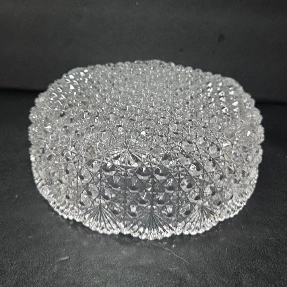 Hoya Japan‎ Crystal Round Serving Bowl, Vintage Dining Glassware, Centerpiece